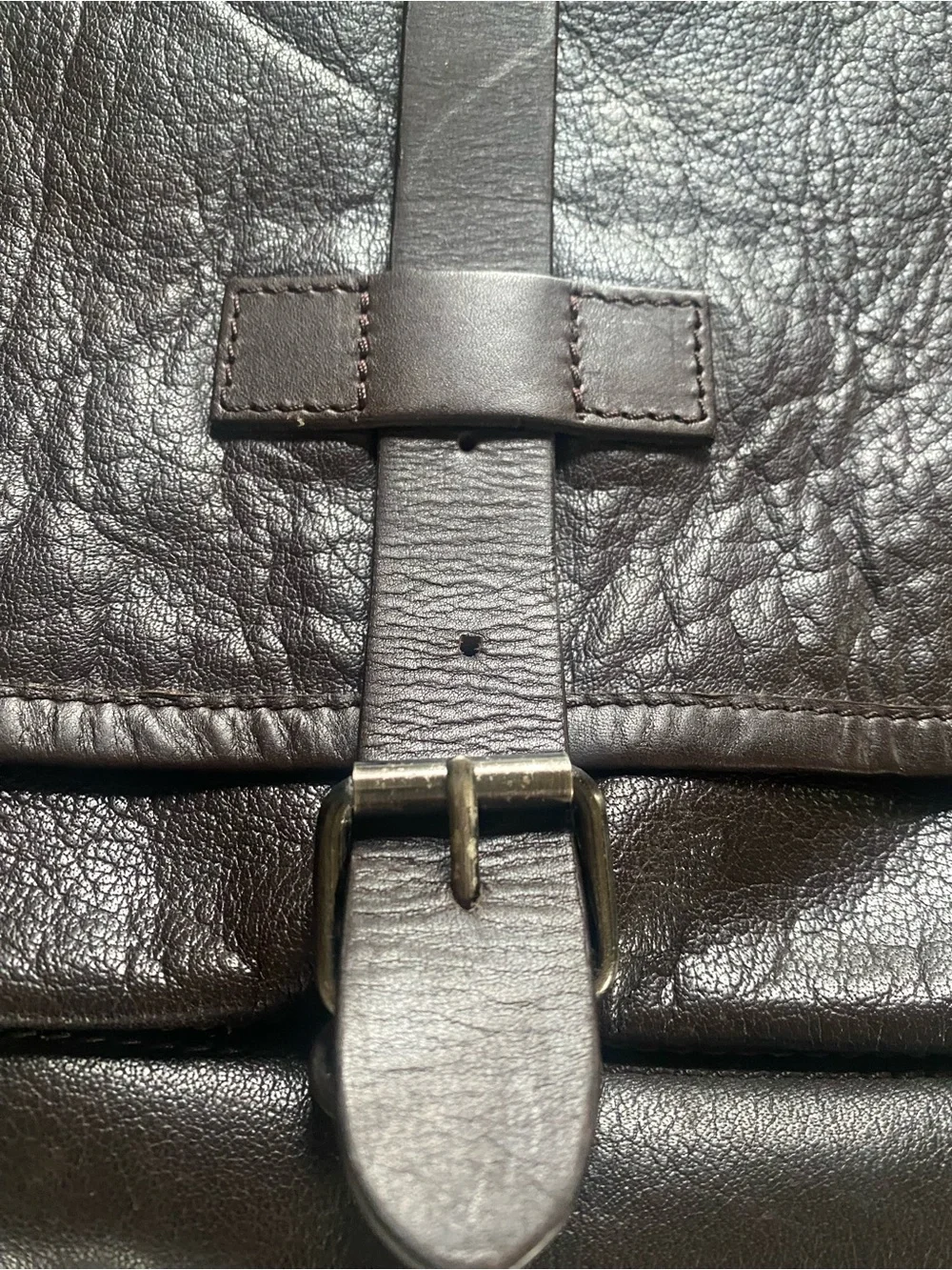 Men country road classic brown Leather Messenger Bag - Men